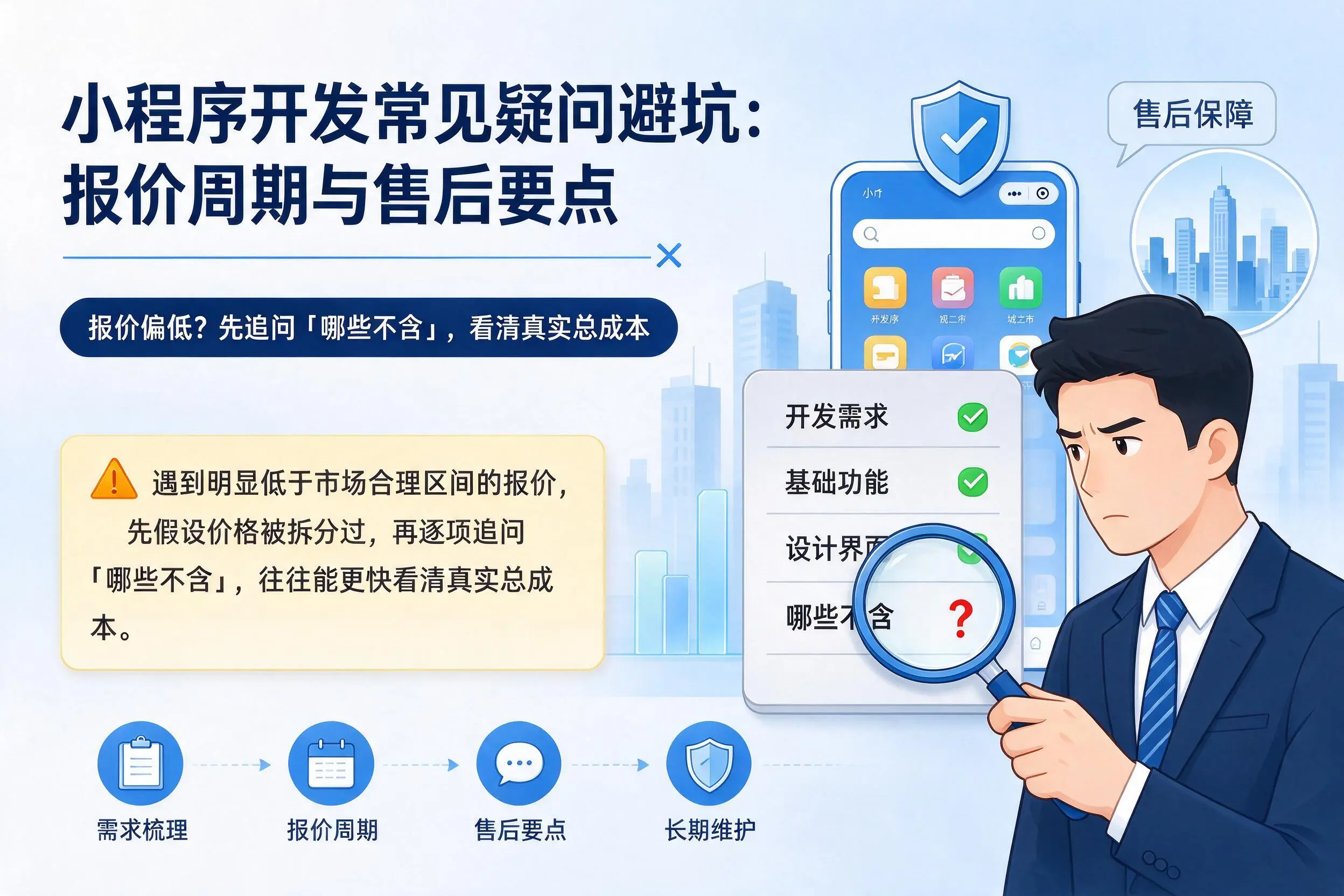 鄂尔多斯小程序开发常见疑问避坑:报价周期与售后要点