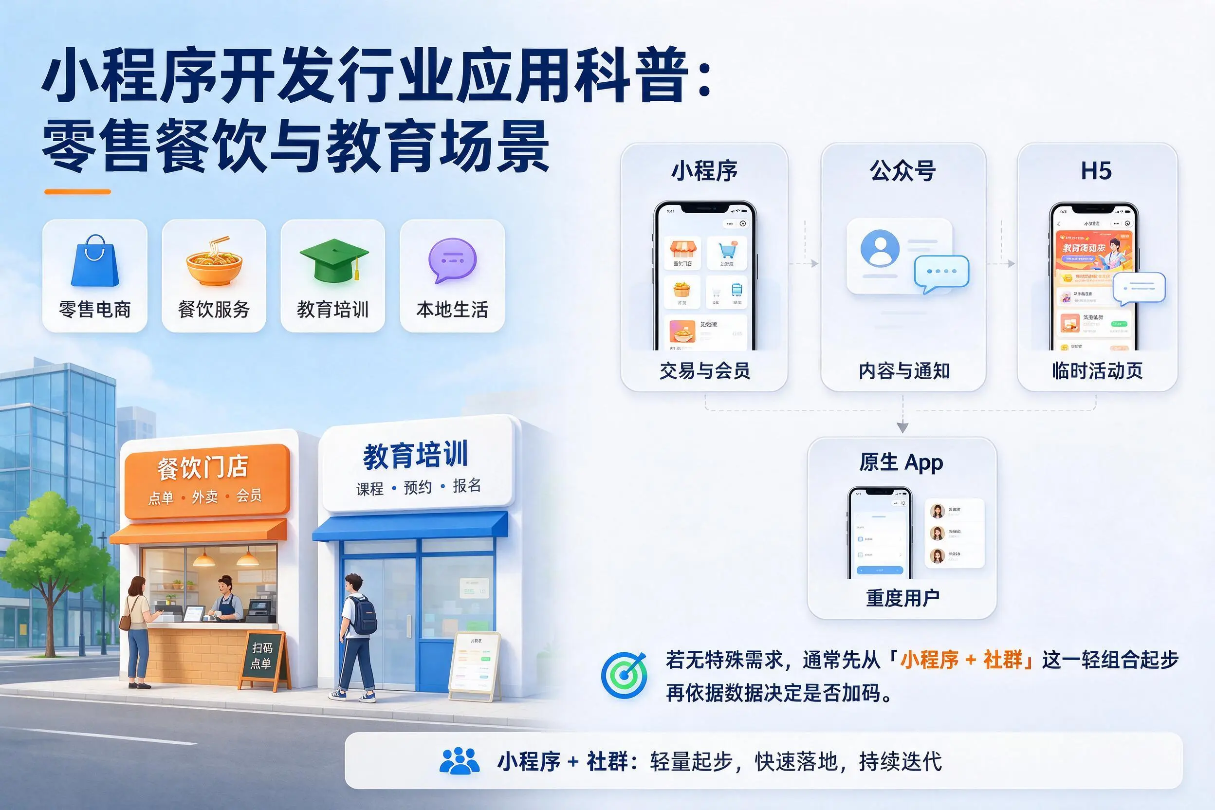 鄂尔多斯小程序开发行业应用科普:零售餐饮与教育场景