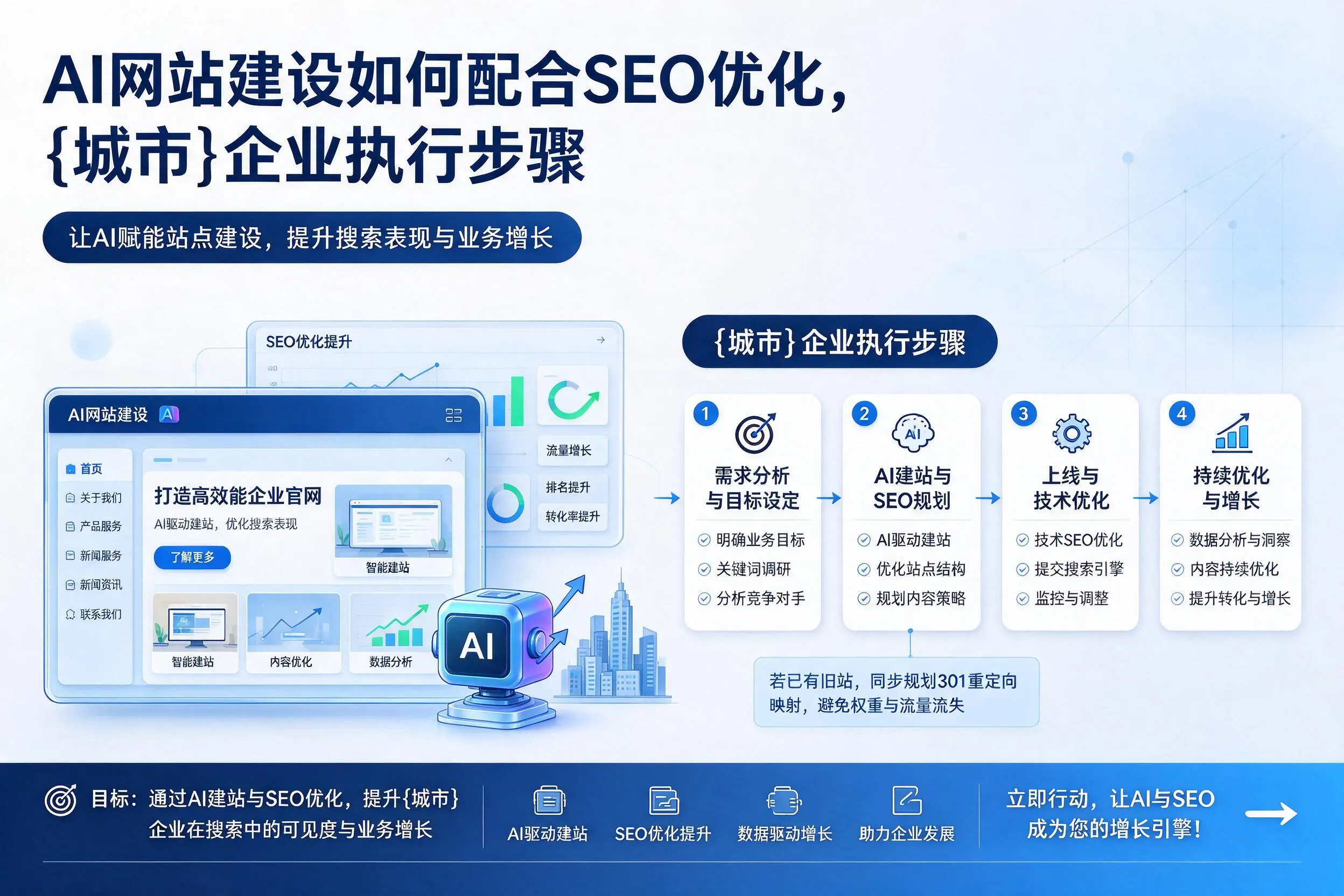 AI网站建设如何配合SEO优化，鄂尔多斯企业执行步骤